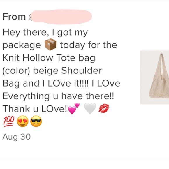 Knit Hollow Out Tote Beige Shoulder Bag - Picture 9 of 10
